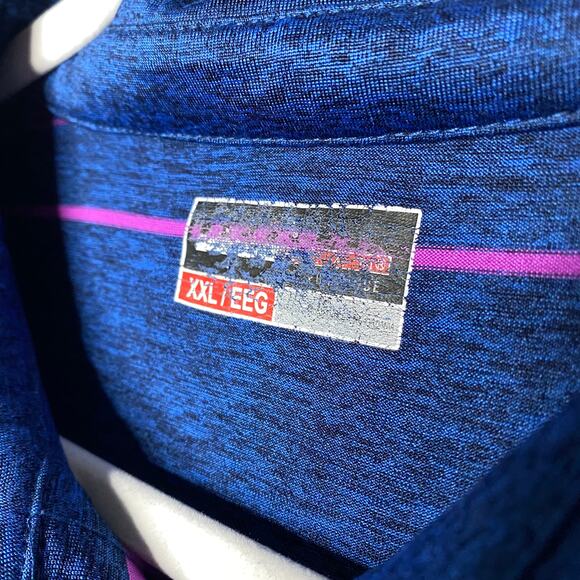 Grand Slam Performance Golf Short Sleeve Striped Polo Shirt Size XXL Blue Purple - Picture 3 of 11